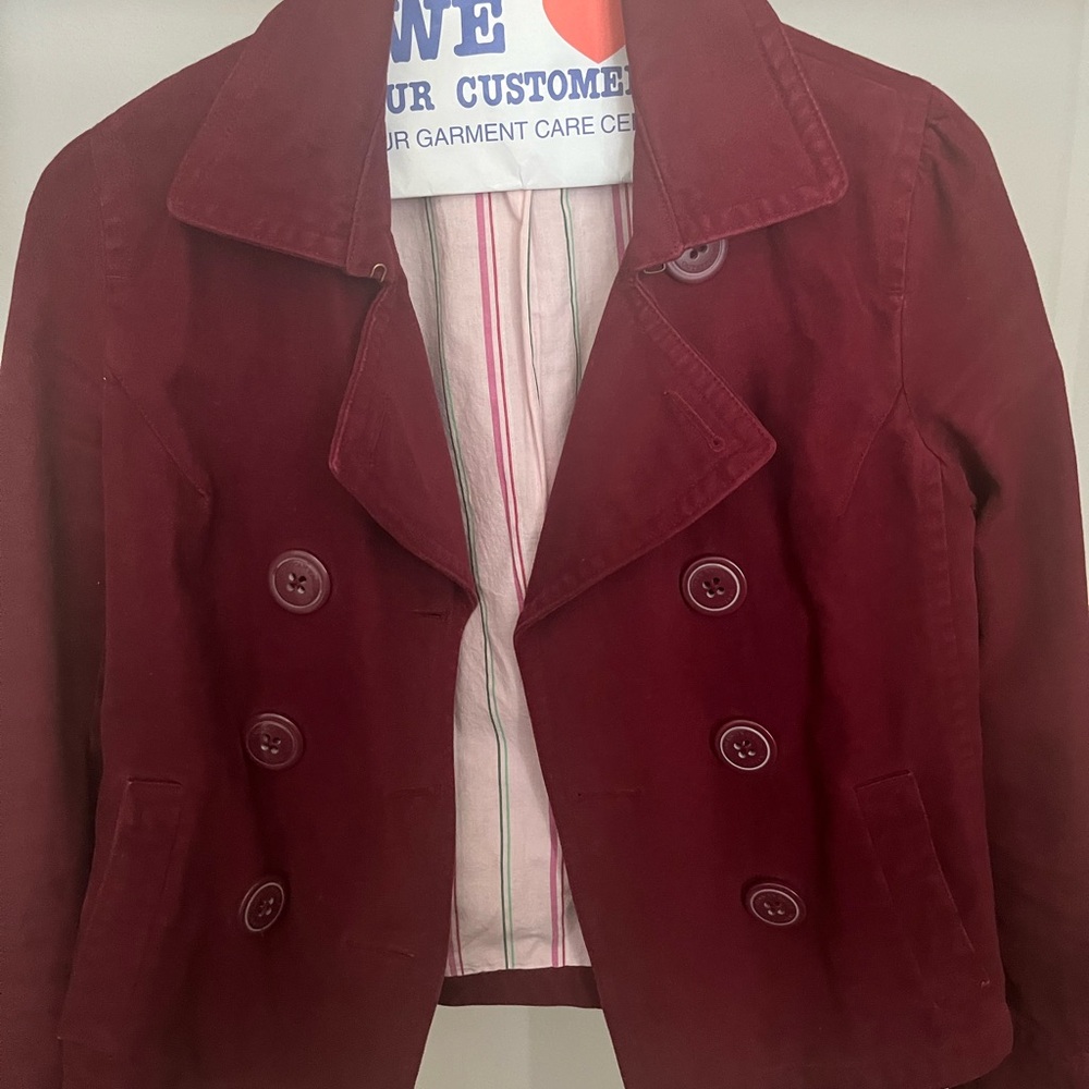 American Eagle Outfitters Maroon Pea Coat